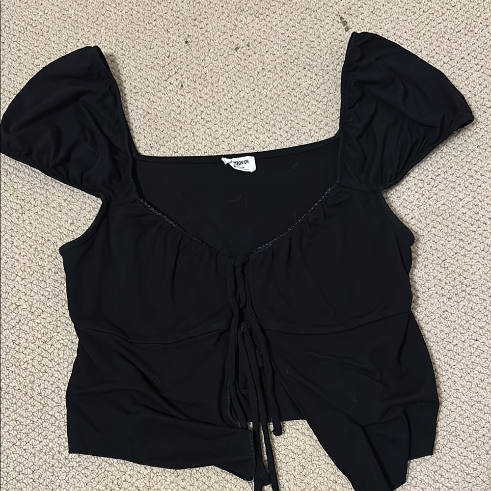 Cotton On Black Cap Sleeve Blouse